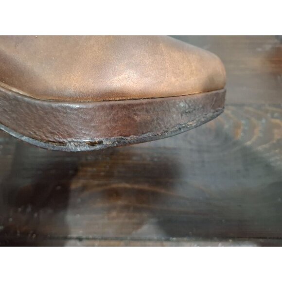 Eileen Fisher Ash Brown Leather Lace Up Bootie/Pre-owned, Sz. 8 - Picture 10 of 11